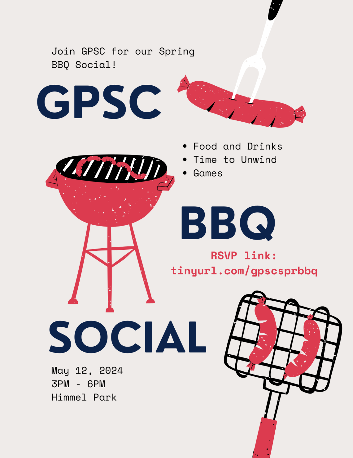 GPSC BBQ Spring BBQ Social on May 12 from 3-6 p.m. at Himmel Park