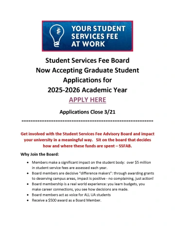 Student Services Fee Board Flyer - Grad Student FY25-26