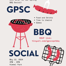 GPSC BBQ Spring BBQ Social on May 12 from 3-6 p.m. at Himmel Park